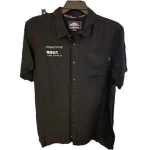 My Hero Academia Shirt‎ Mens Primitive Anime Deku SZ XL Black Button Down